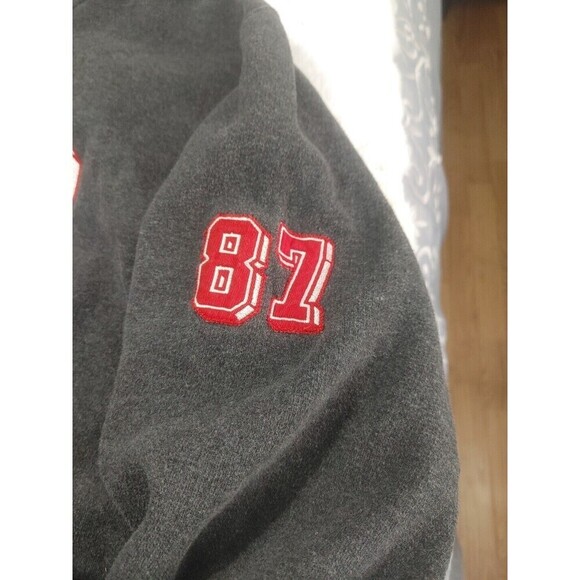 Aeropostale Men's Hoodie Long Sleeve Sweatshirt Gray Size L College Vintage - Picture 3 of 10